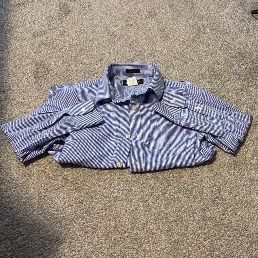 Crewcuts Blue Gingham Button Down Shirt
